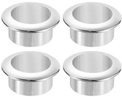 QUARKZMAN 4Pz 1.18 30mm Passacavi in Nylon per Scrivania Argento | Organizzatore di Cavi per Scrivania o Armadio per Computer, Copertura Foro per Cavi in Plastica
