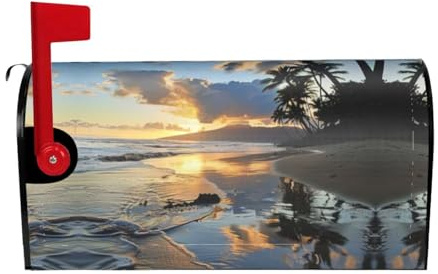 Briefkastenabdeckungen mit Hawaii-Strand-Druck, magnetisch, Standardgröße, einfach zu installieren, für Briefkästen im Haus