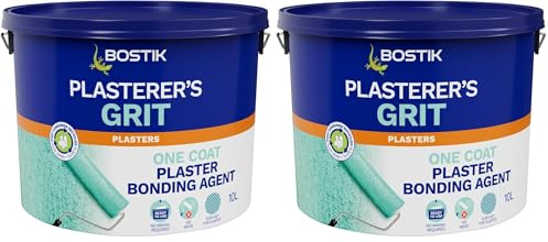 Bostik Plasterer’s Grit, Plaster Bonding Agent, No Mixing, Suitable For Interior Use, Easy to Apply, Colour: Green, 10L (Pack of 2)