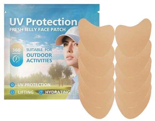 5 pares de calcomanías faciales de protección UV, parches de protección solar transpirables para mejillas y nariz, protector facial portátil para exteriores, para golf, viajes, 5 pares