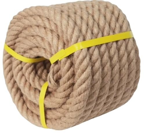 Corda Canapa Corda di iuta naturale canapa (40 mm X 1/2/3/4 m) Spago resistente for artigianato Giardinaggio Amaca Decorazione(4M)