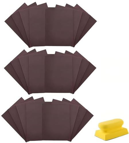 Xiciki 24 Stück Schleifschwamm Set, 180-3000 Körnung Nass-Trocken-Schmirgelpapier, Schleifklotz 75x100mm, Schleifblock mit Staubpolierscheibe für Holz Metall Farbe Modell Möbel Auto
