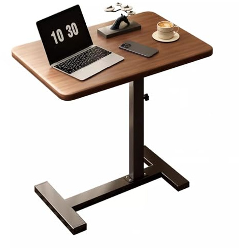 ZYZSY Beistelltisch C Form Höhenverstellbar mit Rollen, Laptoptisch aus Holz, Sofatisch Nachttisch Schlafzimmer, für Wohnzimmer, Schlafzimmer, Büro,Bett,Sofa(Brown)