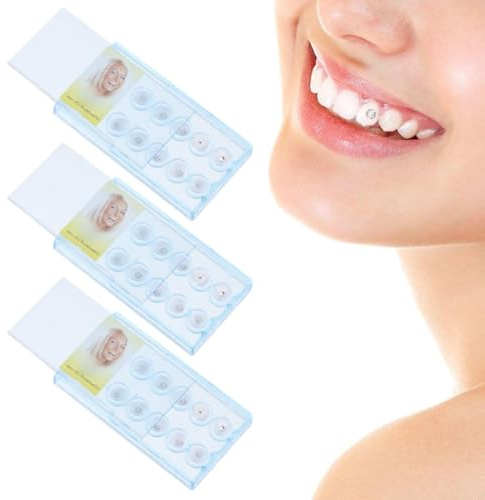 WUYJI Kits de cuidado dental infantiles,Juego de 3 cajas de dientes radiantes, que incluye cristales dentales, adornos dentales y joyas dentales.