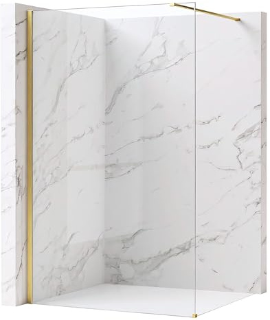 Rea - duschvägg Flexi Brown 140 rökfärgat brunt glas 8 mm, Titanium, 120X140X195CM