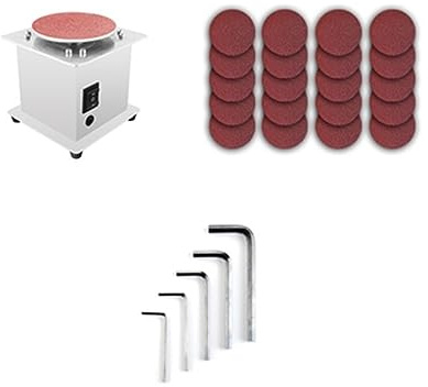 Levigatrice a Nastro, Mini levigatrice a disco da banco Rullo abrasivo Affilabordi elettrico 7 Rettificatrice da banco autoadesiva a velocità variabile(Set 4)