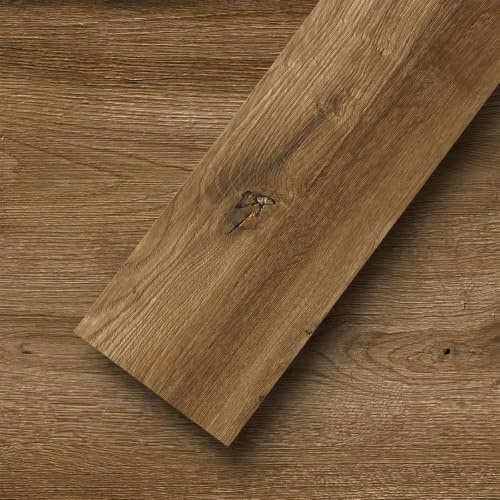 FlorExp Wood Effect Self-Adhesive Floor Tiles,Rustic Wood,36pcs 5.02㎡ | Vinyl Flooring / Waterproof / Pet Friendly / Easy to Clean / Anti-Scratch / 1.5mm Thick / Bathroom / Kitchen / Bedroom