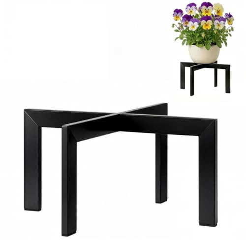 Rosqmor Soporte Plantas Interior Metal, Soporte Macetas Negro, Plant Stand Pequeño, Estanteria Planta Estante Macetas para El Salón, El Dormitorio, El Balcón y El Jardín
