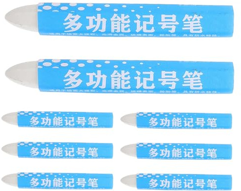 Homoyoyo 8pcs Tire Marking Crayons White Wax-based, Tire Marker Pen for Conveyor Belts and Fabric, Smooth Writing, Precise Multi-surface Marking for Construction Applications and On-site