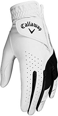 Callaway Damen Golf Weather Spann Linkshänder Handschuhe, Mittlere, Weiß