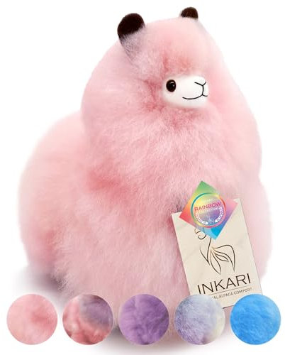 Inkari Alpaka Plüsch aus natürlicher und weicher Alpakawolle - Echte Alpakawolle, Frauen und Kinder - Cotton Candy (23cm)