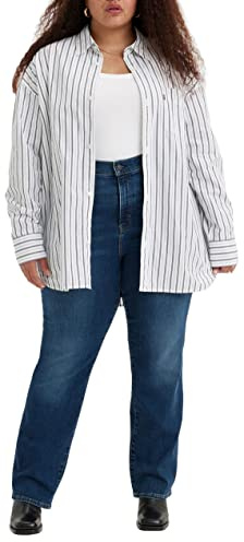 Levi's Women's Plus Size 724 High Rise Straight Jeans, Blue Wave Dark Plus, 20 S