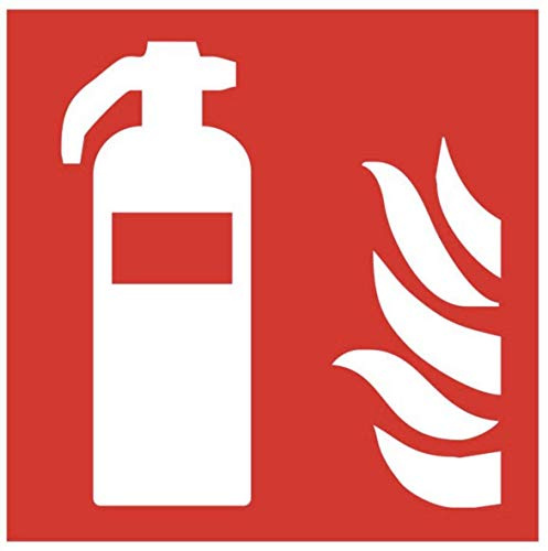 5x Aufkleber Feuerlöscher Symbol Schild Brandschutzzeichen 30x30cm Folie ISO7010 made by MBS-SIGNS in Germany