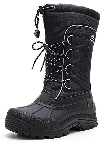 ALEADER Insulated Snow Boots For Men, Waterproof Cold Weather Winter Shoes Boots Black 12 D(M) US