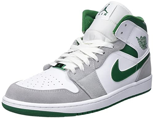 Jordan Herren-Schuhe Air Jordan 1 MID SE DC7294 103, Grau/Kieferngrün/Weiß, Größe 45