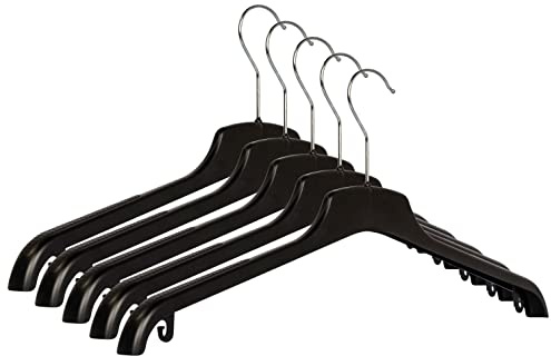 RSR Hangers 20 x Kleiderbügel Kunststoff CMG 47 cm Schwarz Anti-Rutsch Jackenbügel Hemden Trikots Mäntel Wintermode