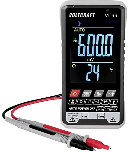 VOLTCRAFT VC33 Multimeter I präzise AC/DC Spannungsmessung bis 600V I 5999 Counts I Digitales True RMS Messgerät