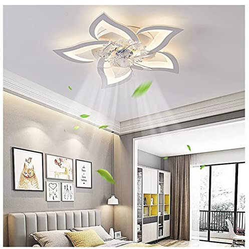 VVLXRIC Fan with Light - LED Shape Bedroom Ceiling Lamp Princess Ceiling Fan Remote Control Dimmable Timing Universal Ceiling Fan Remote 50W 27.2in5in