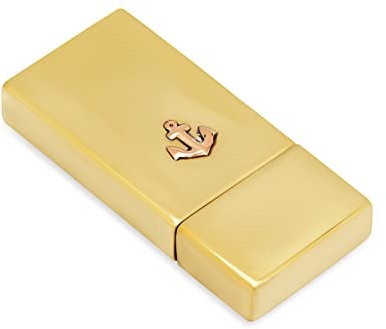 NKlaus Aschenbecher Messing Gold, Messing Tragbarer Schiebe, 1 Stück | Anker; Gewicht: 55g; Länge: 7cm; Breite: 3cm; 3x7x1cm