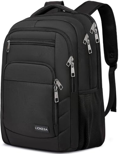 Liokesa Rucksack Herren, 17,3 Zoll Laptop Backpack Herren, Schulrucksack Jungen Teenager mit USB Ladeanschluss für die Business Arbeit Rucksack, für Uni Reisen, Arbeit, Schule