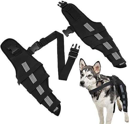 fanelod Hunde-Bandagen für Hinterbeine | Haustier-Knieschoner Rückenstütze | Verstellbare Hunde-Hinterbein-Pflege-Stützbandage, Hunde-Bandage Wrap für kleine, mittelgroße Hunde
