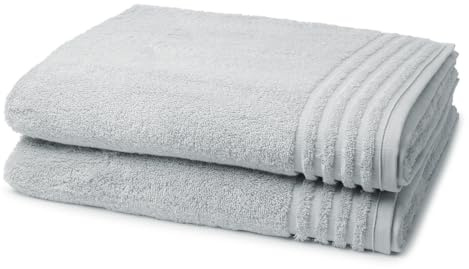 Vossen - 2 teiliges Frottier-Set - Vienna Style Supersoft (2 X Duschtuch im Set) - 620 g/m2 - Baumwolle - Frottee - saugstark - weich und flauschig - Light Grey