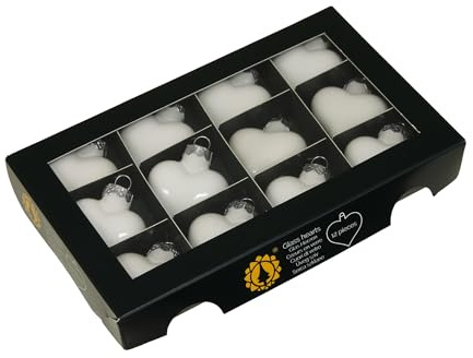 12 Stück Herzen Glas Weiss Weihnachtskugeln Herzform o424 Weihnachtsdeko Kugeln Herz Dekoherzen Liebe Weihnachtsbaum Christbaumschmuck Weihnachtkugeln Herz Deko Anhänger Christbaumkugeln…