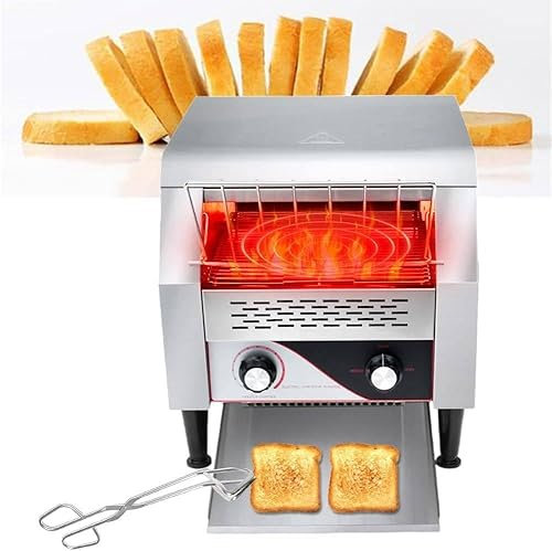 JINGEDD Tostadora transportadora Industrial: tostadora de Restaurante de Acero Inoxidable de Grado Comercial con Capacidad de 300 rebanadas/Hora, 2200 W y función de Tostado de Bagels