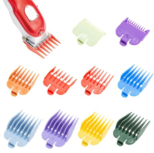 10 Piezas Peines Maquina Cortar Pelo, De Peine De Límite De Cortadora De Pelo De Colores Reemplazo Corte Combinado y Compatibley Peine Choice, Juego De Peines Premium