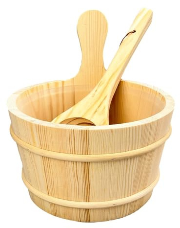 PETSOLA Barile per Sauna E Mestolo Accessorio SPA Barile Multifunzionale per Vasca Da 5 L Robusto