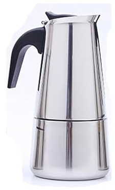 Constprog Caffettiera in Acciaio Inox per Caffè Espresso Piano Cottura Percolatore 2/4/6/9 Tazze Moka Pot, Prepara Vero Caffè Italiano, Moka Pot 2/4/6/9 Tazze, Acciaio Inox (B-6Tazze/300ML)
