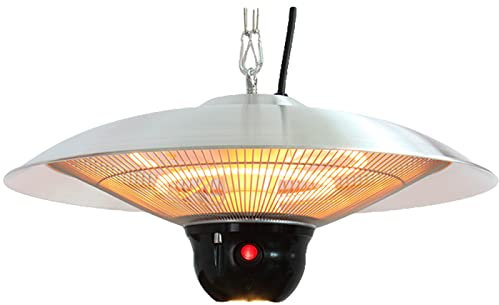 YJKKZQLB Riscaldatore sospeso, Riscaldatore da Giardino a infrarossi per Esterni Riscaldatori elettrici 2100w Impermeabile Silenzioso Risparmio energetico IP24, Argento 240V