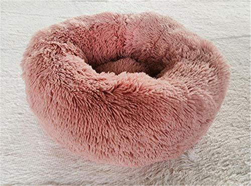 SJHDHDA Warmes Fleece-Hundebett, 50, 60, 70, 80 cm, rundes Haustier-Liegekissen für kleine, mittelgroße und große Hunde und Katzen, Winter-Hundezwinger, Hundewelpenmatte-3_Durchmesser_60 cm Learned