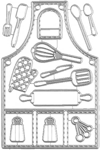 Stanzschablonen für Kartenherstellung, Küchengeschirr, Schürze, Metall, Schablonen, Stanzform für Bastelarbeiten, Scrapbooking, Alben, Papierkarten, Prägung, Kartenherstellung, Stanzen, Prägen
