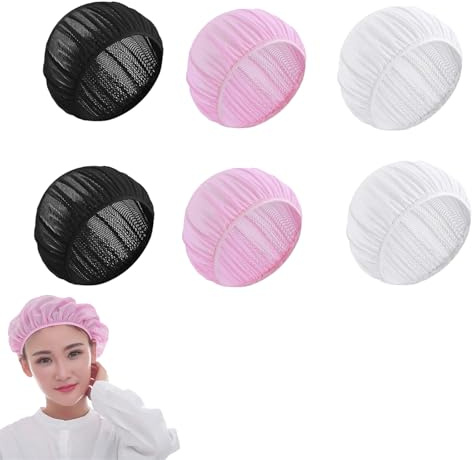 HJDJBD 6 Stück Haare Schlafen Schutz,Haarnetz Zum Schlafen,Mütze Mesh Schlafhauben, Cap,Dutt,Haarmütze,Atmungsaktiv,Netz-Haarnetz,Nachtschlafhaube Weiche,für Damen Schützen Locken,Herren Schlafhaube