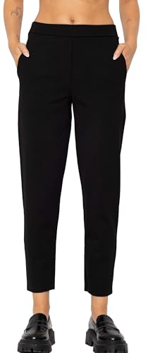 SASSYCLASSY- Chino Damen Hose mit Gummizug lang - Karottenhose - Chinohose lang - Sommer Schlupfhosen - Damenhose Stretch - Schwarz Beige Braun Weiß XS S M L XL