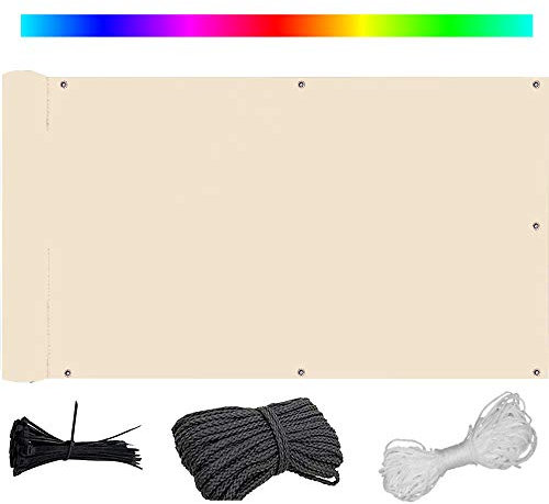 Clôture de jardin opaque pour balcon - Protection UV - Protection contre le vent et l'intimité - Cordon de serrage et serre-câble - Idéal pour terrasse et jardin - 135 x 800 cm