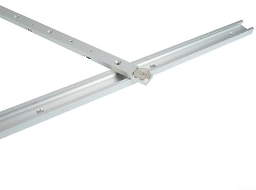 Rail à onglet et barre coulissante en aluminium robuste pour le travail du bois professionnel (rail en T de 600 mm + barre d'onglet de 450 mm)