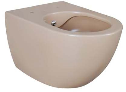 Creavit RIMOFF WC suspendu avec fonction bidet mat cappuccino buse en acier inoxydable antibactérien eau froide en acier inoxydable