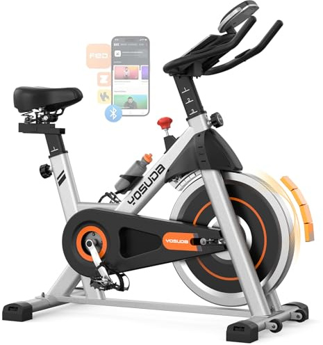 YOSUDA 2025 New Exercise Bike, Indoor Spin Bike for Home Use – 85 lbs Resistance, HR Monitor, LCD & App, Silent Magnetic, Tablet Holder, 8-Level Seat, 5-Level Handlebars, 80% Pre-Assembled, stationary