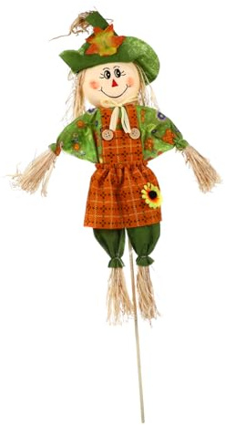 VICASKY Herbst Vogelscheuche Dekoration für Erntedankfest und Halloween Hohe Gartenfigur Zufällige Farbwahl für Hofeinsatz und Stimmungsvolle Herbstdeko