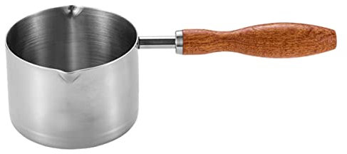 Ipetboom Casserole à Lait Inox 304 Moyenne 16 Cm, Pot Verseur avec Fond Induction, Anti-adhésive et Résistante la Chaleur, Compatible Plaques Gaz et Induction, Usage la Cuisine