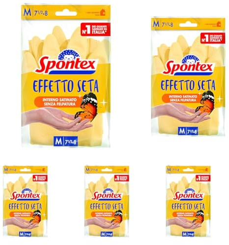 Spontex Guanti Effetto Seta Taglia M (Confezione da 5)