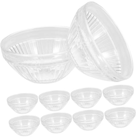 TOYZFRIENDY 10 pièces Lot de Bols Verre pour Pudding et Desserts Résistants Chaleur Multifonctions pour Apéritifs et Fruits Ramequins Transparants pour Cuisine et Service