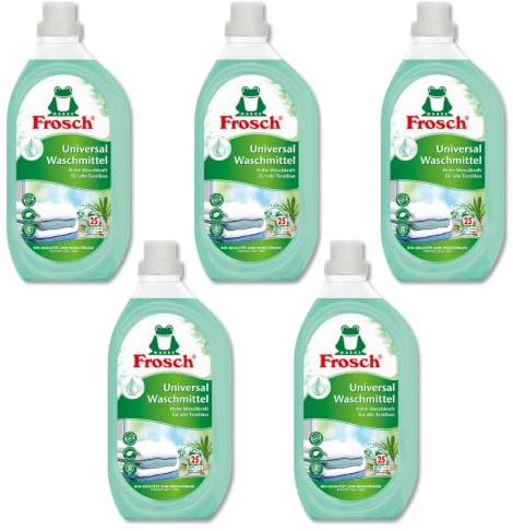 FROSCH 5 x Universal-Waschmittel Vorratspackung mit 125 Waschladungen