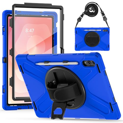 HUOLUNGJIN Custodia robusta compatibile con Samsung Galaxy Tab S11 Ultra 14,6 2025 (SM-X930/SM-X936B) con supporto S-Pen, custodia da polso con supporto girevole a 360° e cinghia da polso, tracolla
