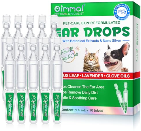 Dog Ear Drops, Ear Drops For Dogs 2 Pack, Non-Toxic, Non Irritating, Alleviation Suffering From Ear Mites&Built-Up Wax And Dirt, Dog Ear Infection Treatment, Pets External Ear Cleaner Solution