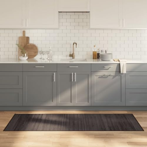 ZQQLVOO Bambus Teppich Rechteckig Dunkelbraun 70x200 cm mit Rutschfester Unterseite, strapazierfähig und wasserfest für Wohnzimmer, natürliches Material, langlebig und atmungsaktiv,