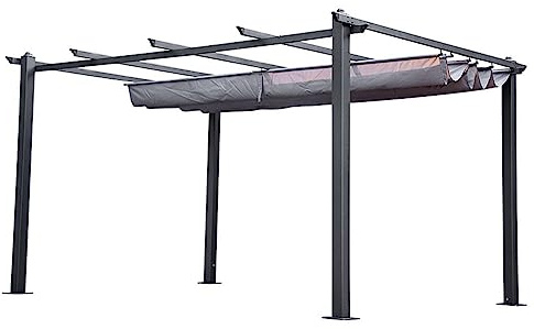 Tenda parasole retrattile per pergola, con telaio in lega di alluminio, per esterni e protezione da giardino