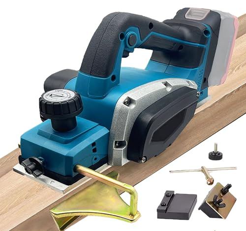 Electric Planer 850W, Cordless Wood Planer with Wood Plane Guide and Edge Corner Plane, Adjustable Depth 0-2mm, 82mm Width